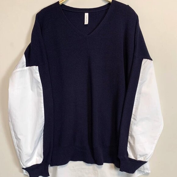 Japanese Brand "Lupilien" Patched Sweater Blouse - One Size - Picture 1 of 5